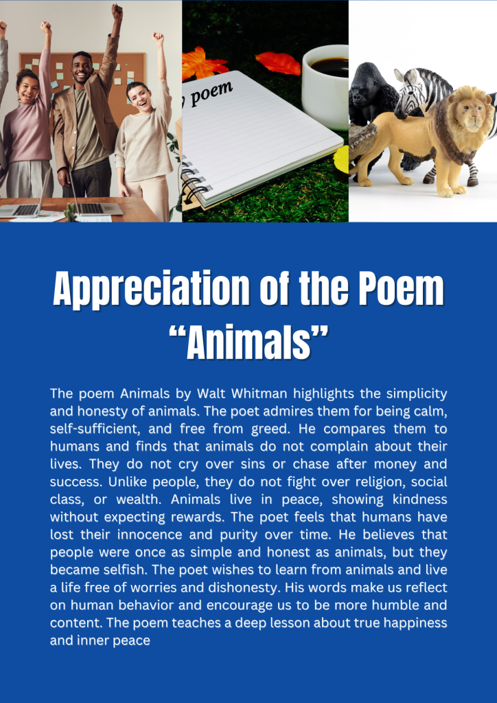 Appreciation of the Poem “Animals”