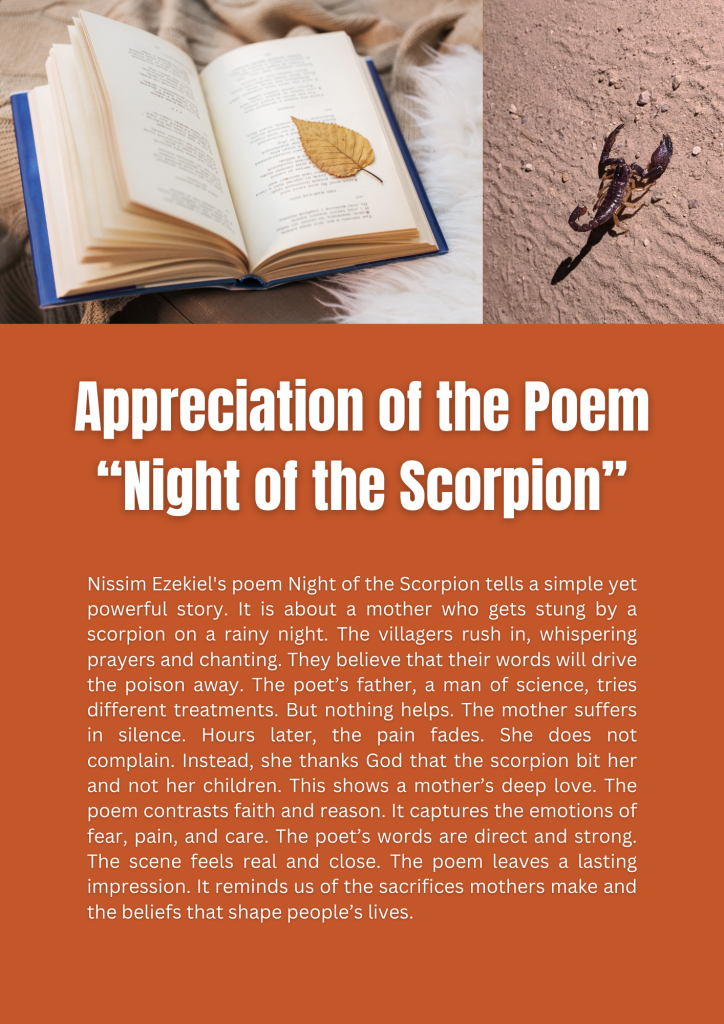 Appreciation of the Poem “Night of the Scorpion” 