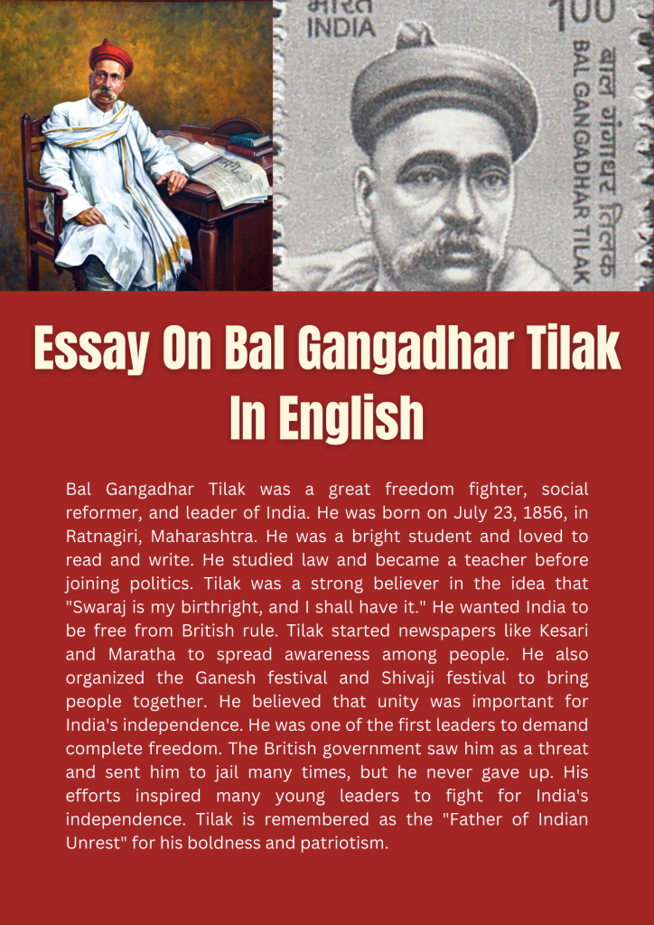 Essay On Bal Gangadhar Tilak In English (150 Words)