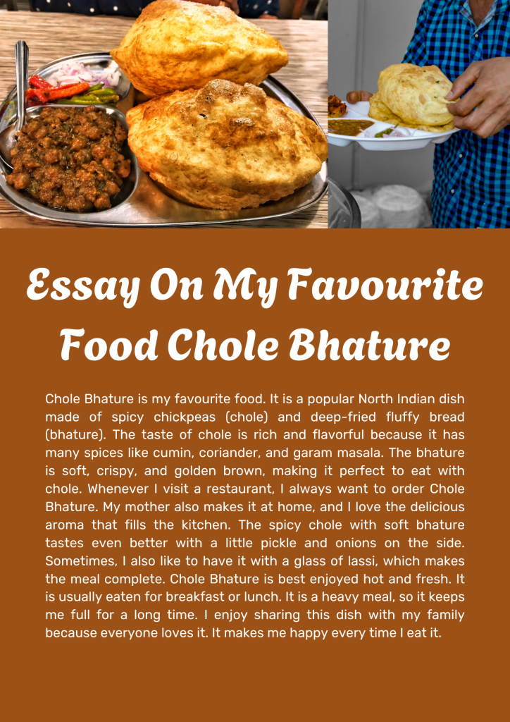 Essay On My Favourite Food Chole Bhature (150 Words)