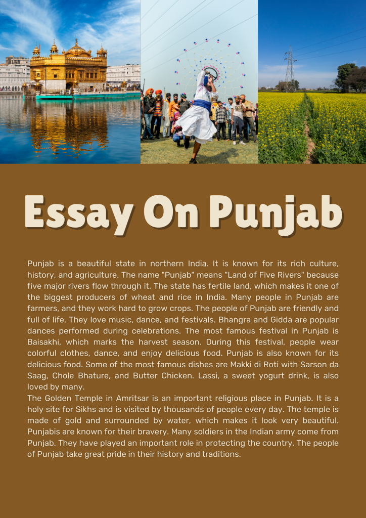 Essay On Punjab (150 Words)