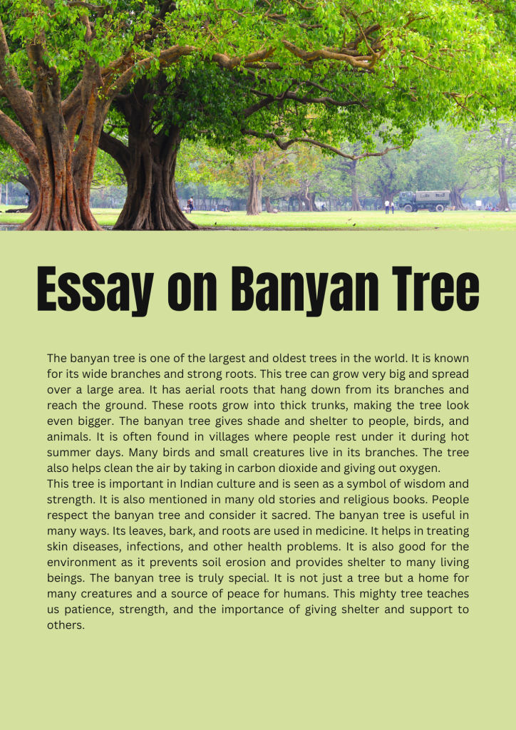 Essay on Banyan Tree (150 Words)